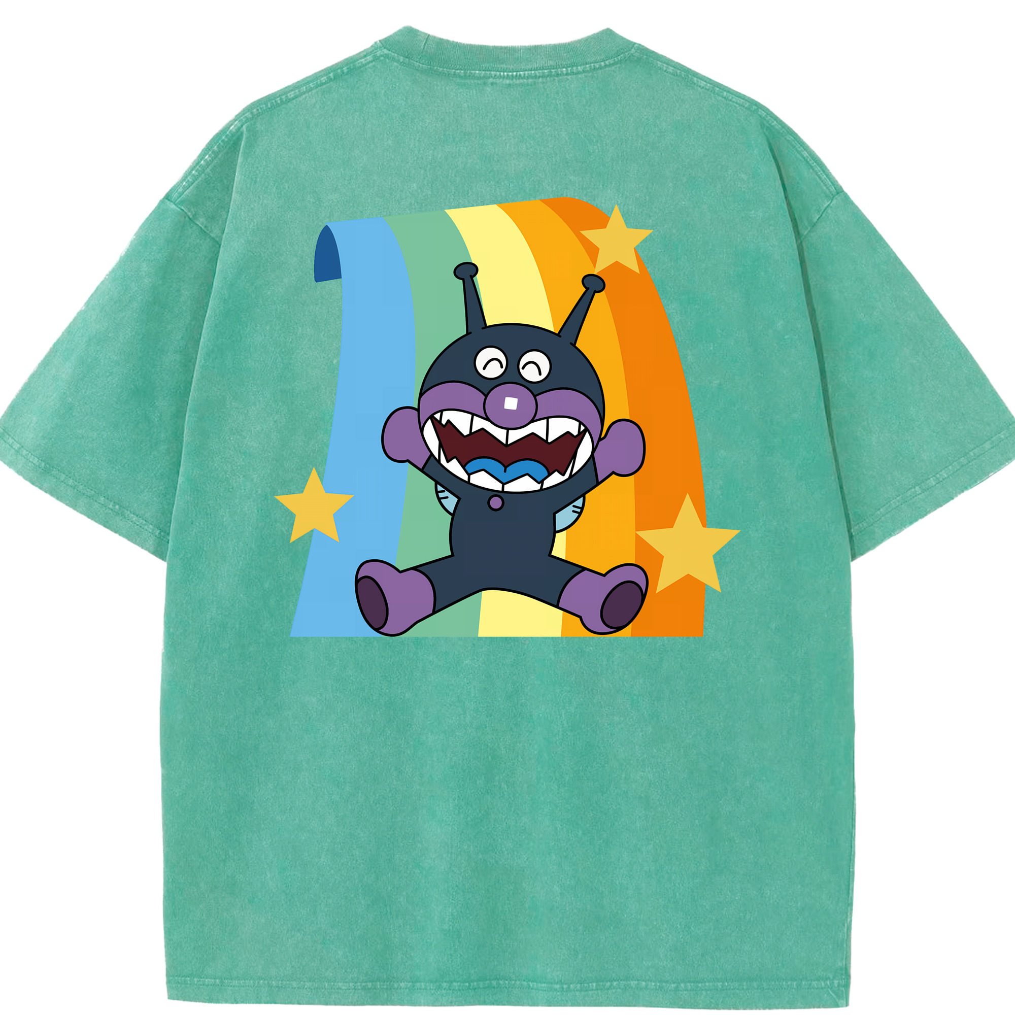 （画像用） アンパンマン Anpanman 綿100% ヴィンテージ風 半袖Tシャツ（背面プリント）